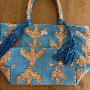 Blue and Orange Tote Bag